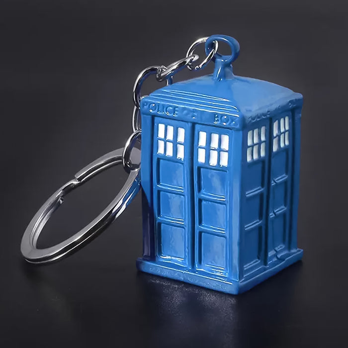 Police Booth Box Shape 3 D Metal Keychain (1 Pc)