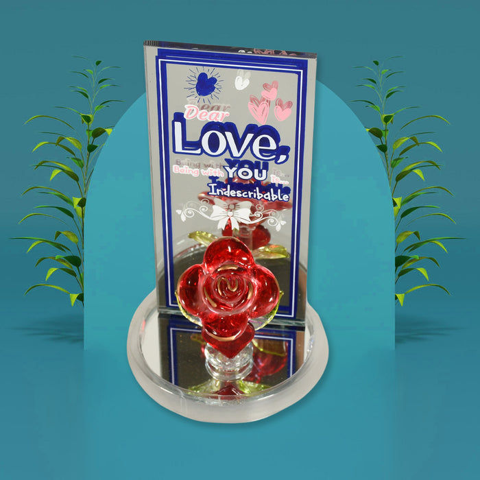 17530 Lovely Rose Gift Showpiece, Love showpiece Valentine's Day Gift, Cute Anniversary, Wedding, Birthday, Boyfriend, Husband Romantic Unique Gift Set, Home Decoration Gift Set (1 Pc)
