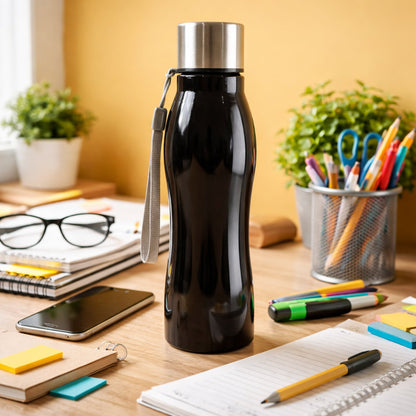 Sleek modern stainless steel water bottle for everyday use