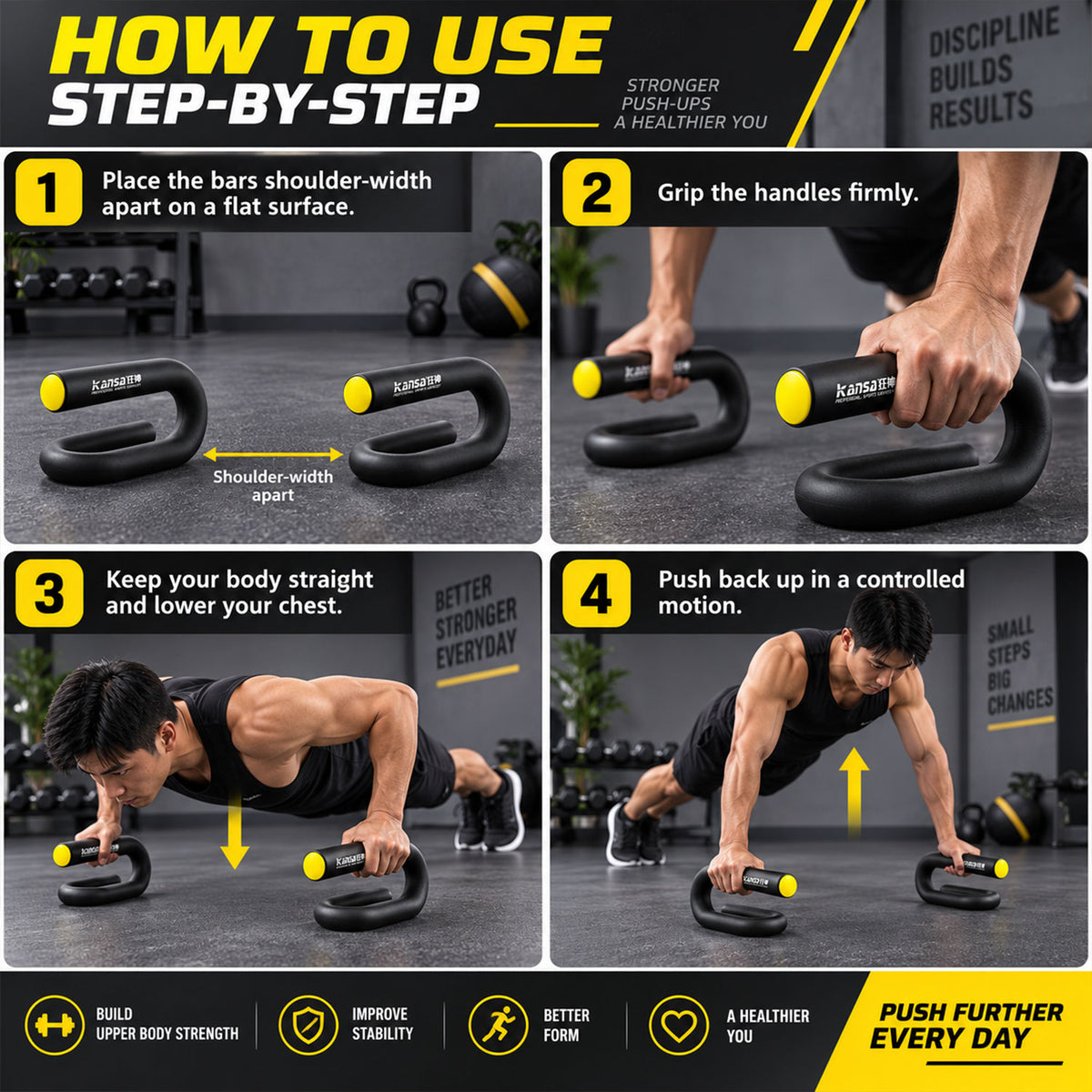 Push up stand usage instructions