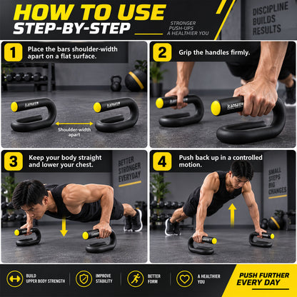 Push up stand usage instructions