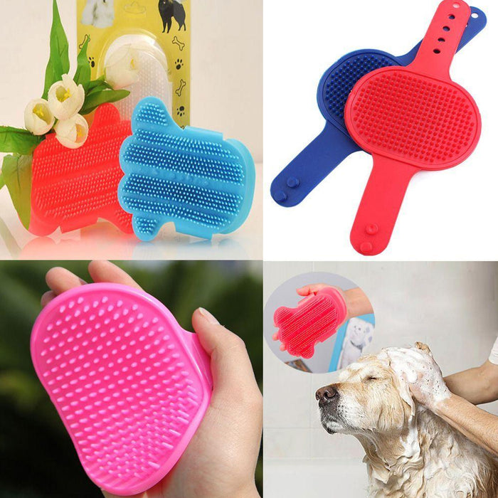 2 Pcs Dog Grooming Brush, Pet Shampoo Brush Dog Bath Grooming Shedding Brush  Soothing Massage Rubber Comb With Adjustable Strap For Short Long Haired