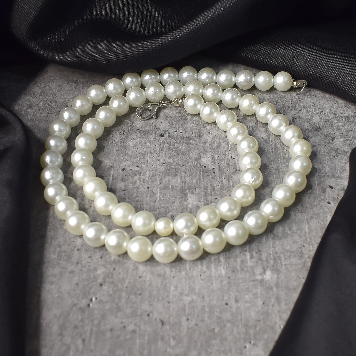 Motimala White Pearl Bead single and Double line Mala for Women and Girls