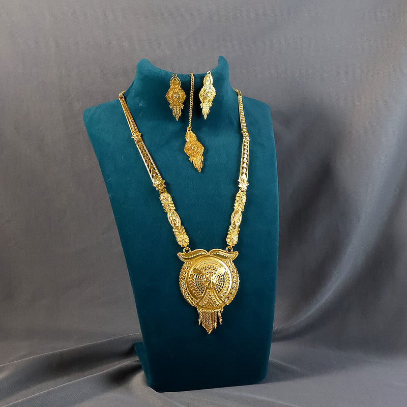 Premium Traditional Gold-Tone Necklace Set for Weddings & Festive Occasions