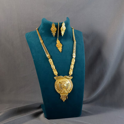 Premium Traditional Gold-Tone Necklace Set for Weddings & Festive Occasions