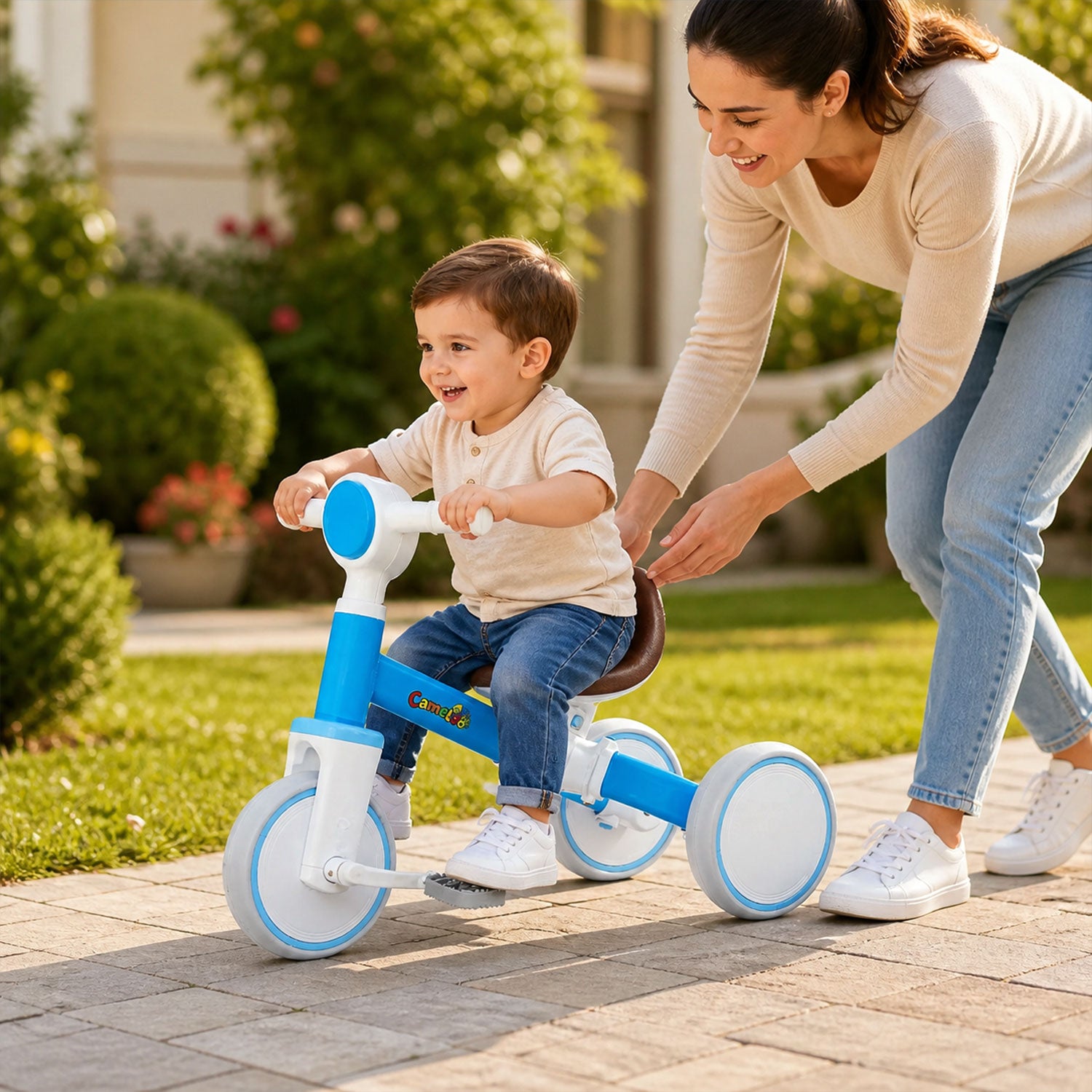 Kids Tricycle with Adjustable Seat Pedal Ride On Bicycle for Toddlers Boys & Girls