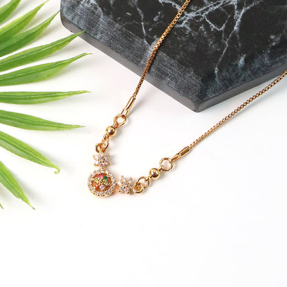 Elegant Gold-Plated Floral Pendant Necklace for Women