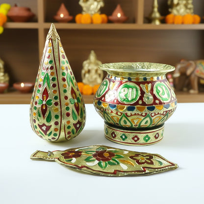 Traditional Decorative Pooja Kalash (1 Set)