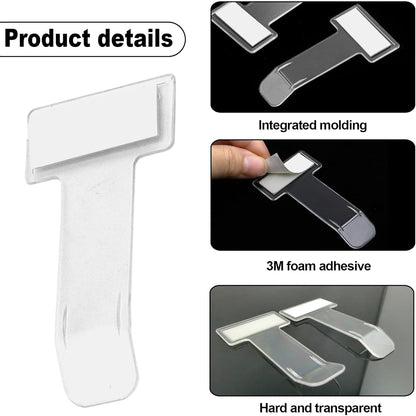 Windscreen cardholder, Fastag Stand, Transparent Ticket Holder Car (2 Pc Set)