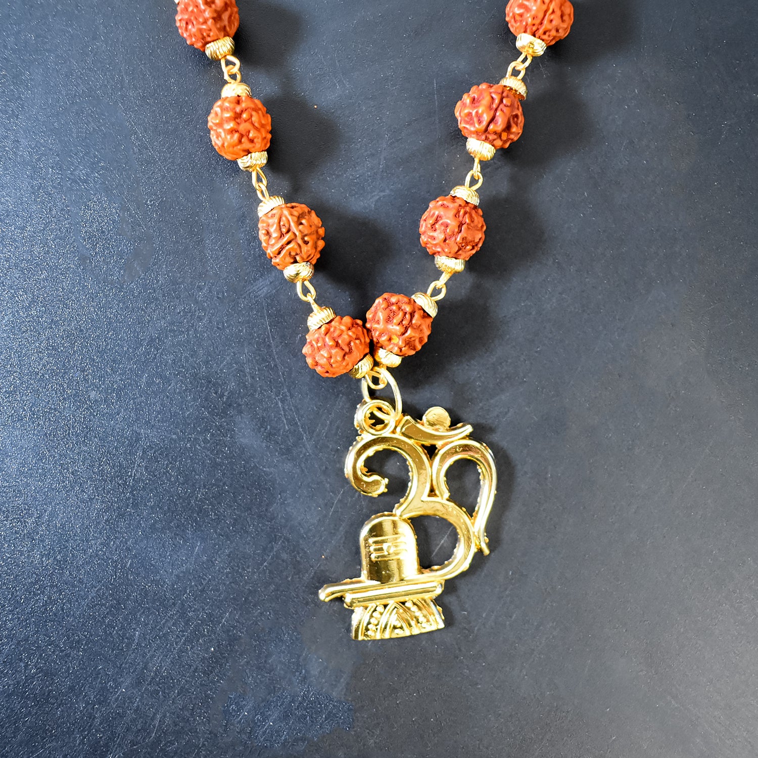 Om Pendant with Rudraksha and Shivling: Divine Protection and Blessings