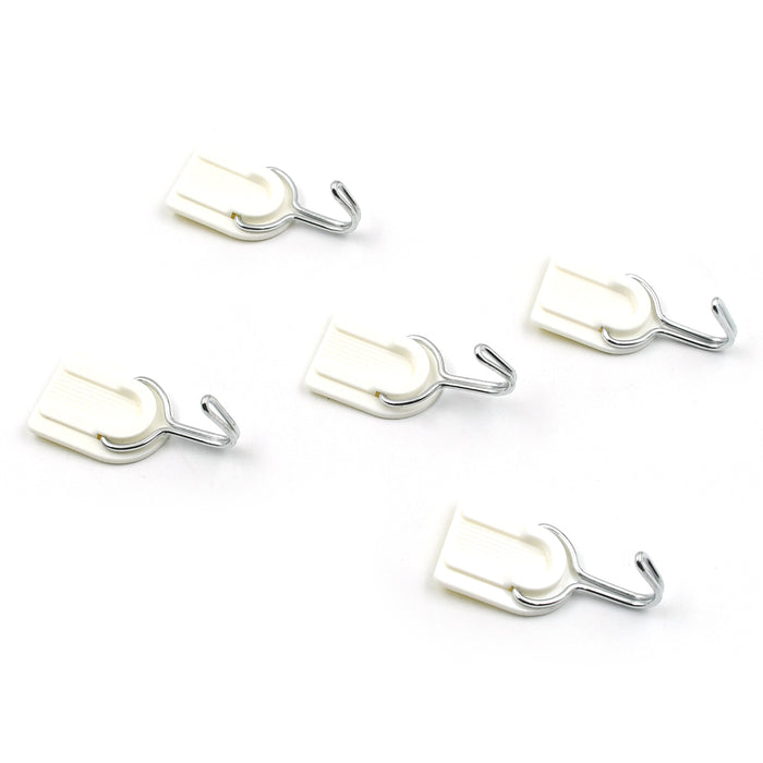 4263 Multipurpose Strong Hook Self-Adhesive hooks for wall Heavy Plastic Hook, Sticky Hook Household For Home, Decorative Hooks, Bathroom & All Type Wall Use Hook, Suitable for Bathroom, Kitchen, Office (5 pc)