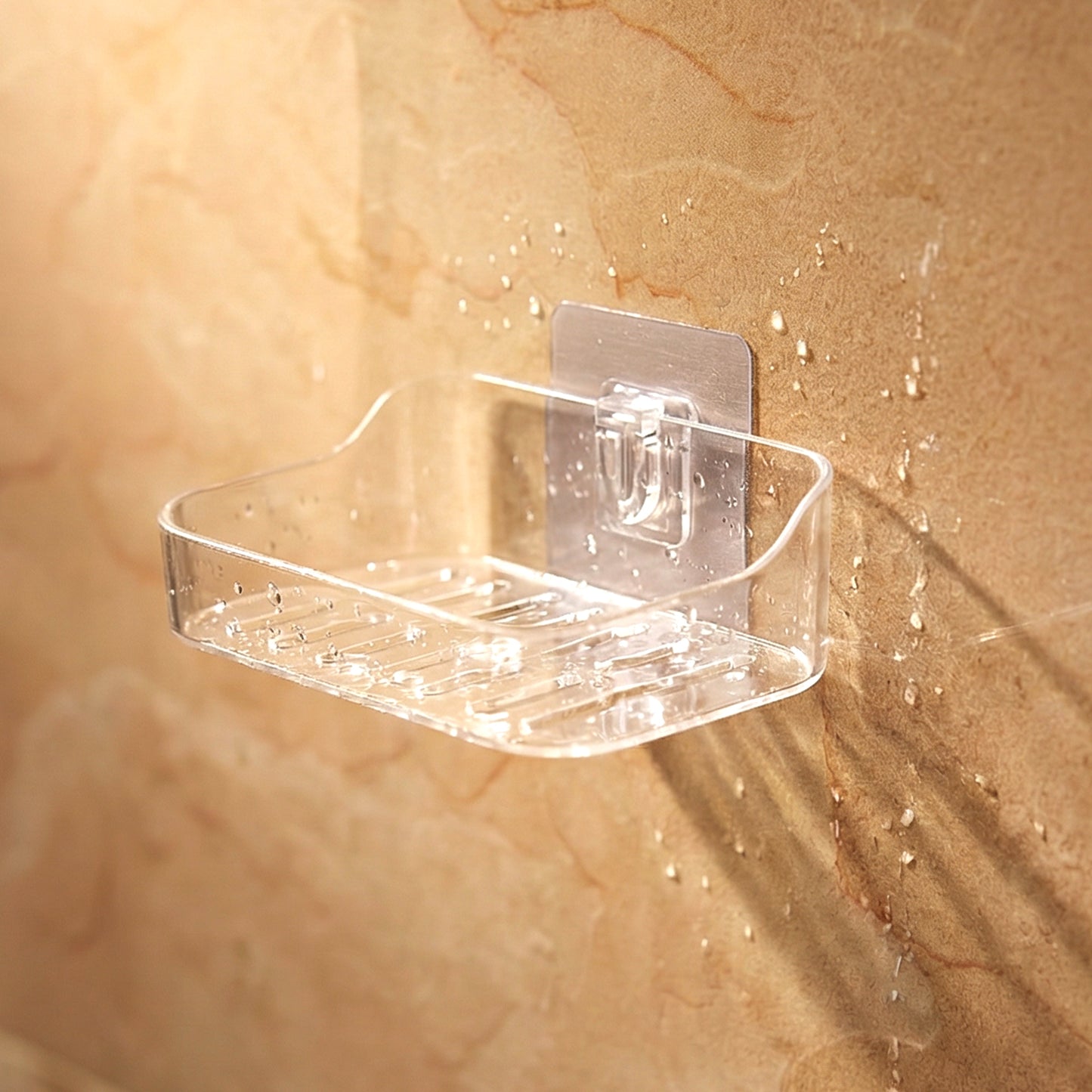 Wall-Mounted Transparent Soap Dish Holder Set