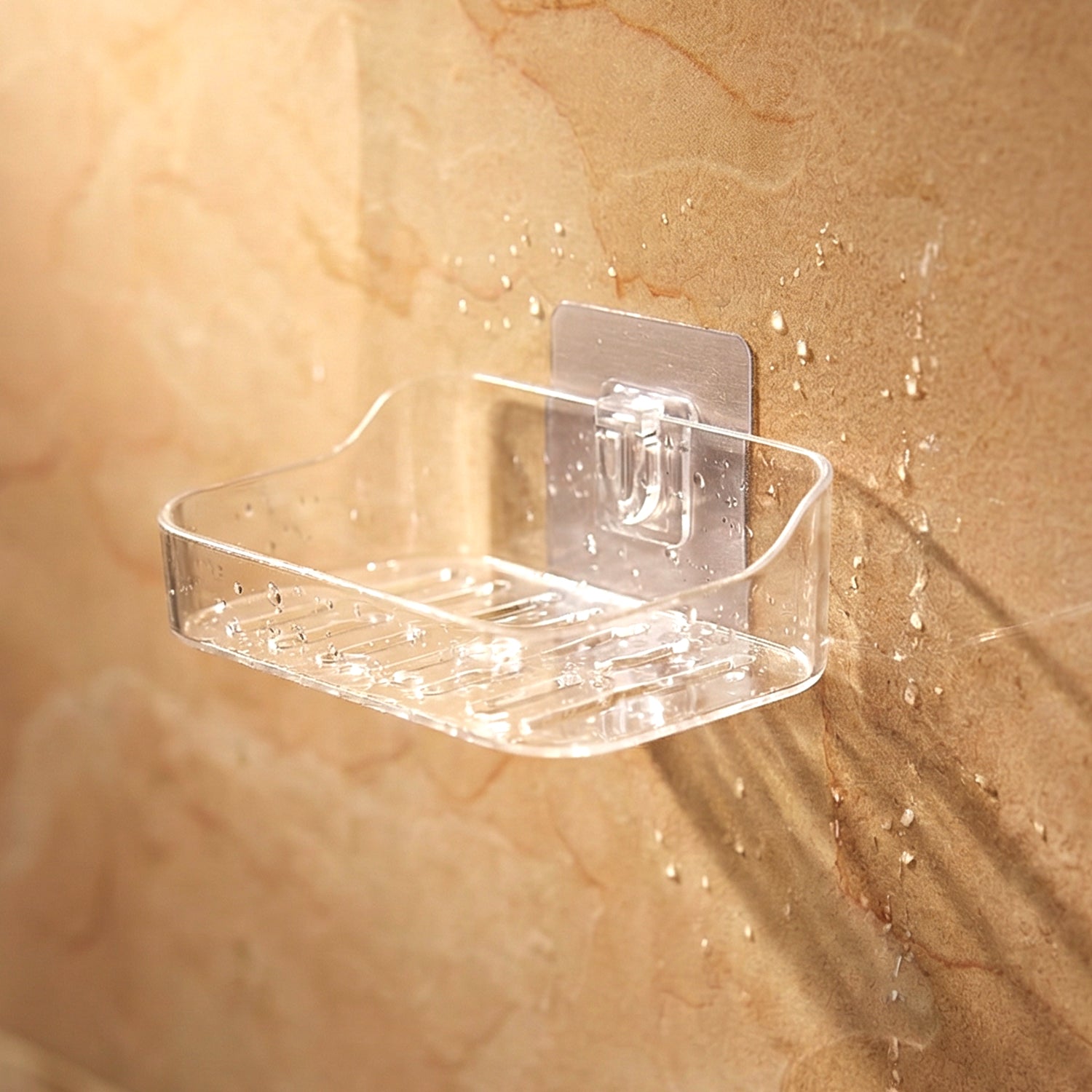 Wall-Mounted Transparent Soap Dish Holder Set
