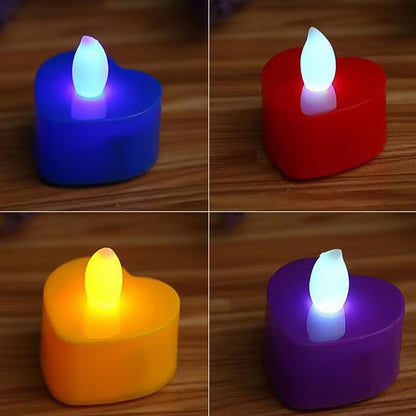 LED Tealights, Smokeless Plastic Decorative Candles (Pack Of 6 / Multicolor)