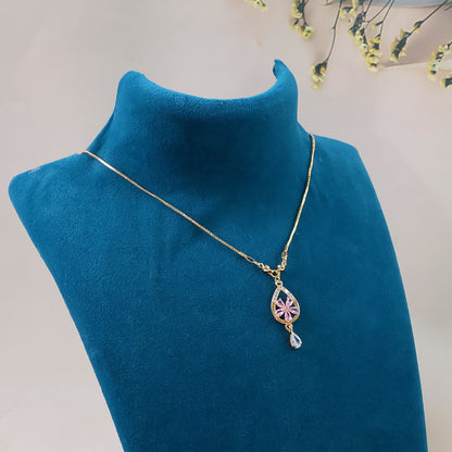 Elegant Pink Flower Pendant Necklace for Women