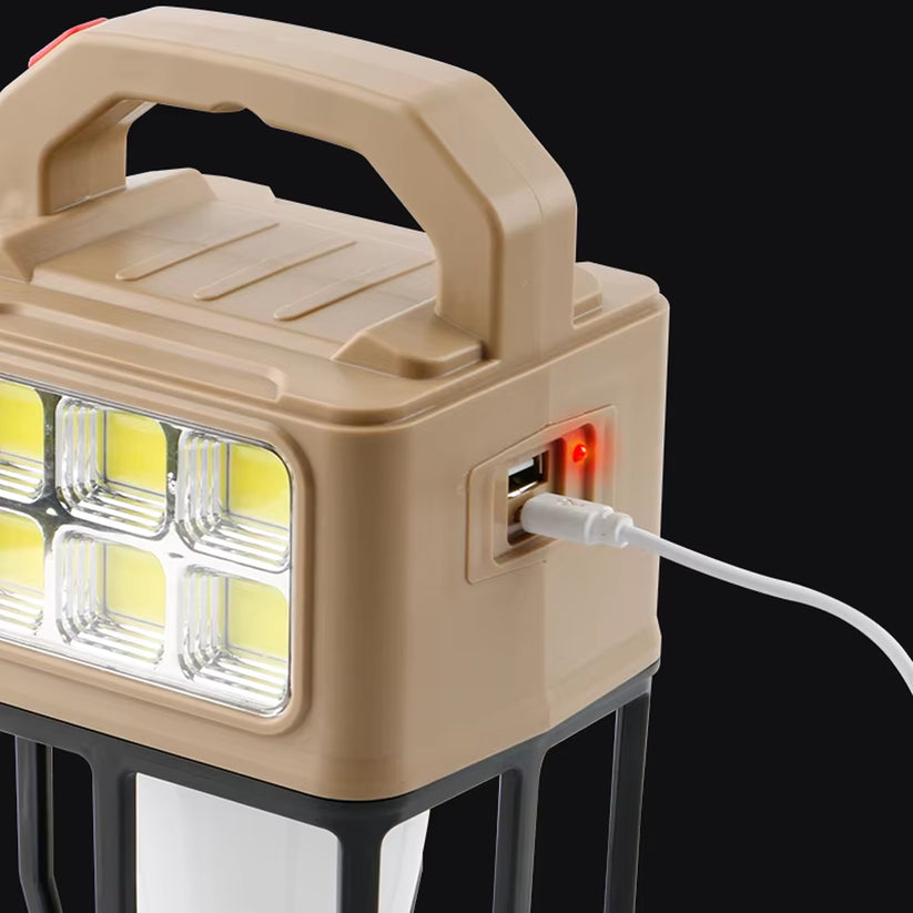 Solar Portable Camping Lantern with 3 Light Modes & USB Charging