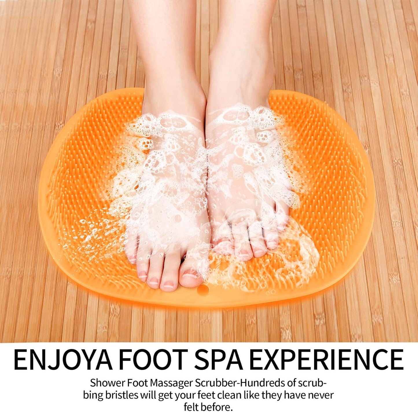 Yellow Silicone Bath Massage Cushion – Suction Cup Exfoliating Foot Scrubber & Mat