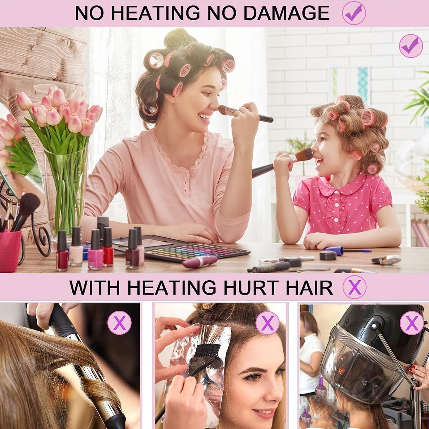 Premium Self-Grip Hair Rollers (6 Pc / Set )