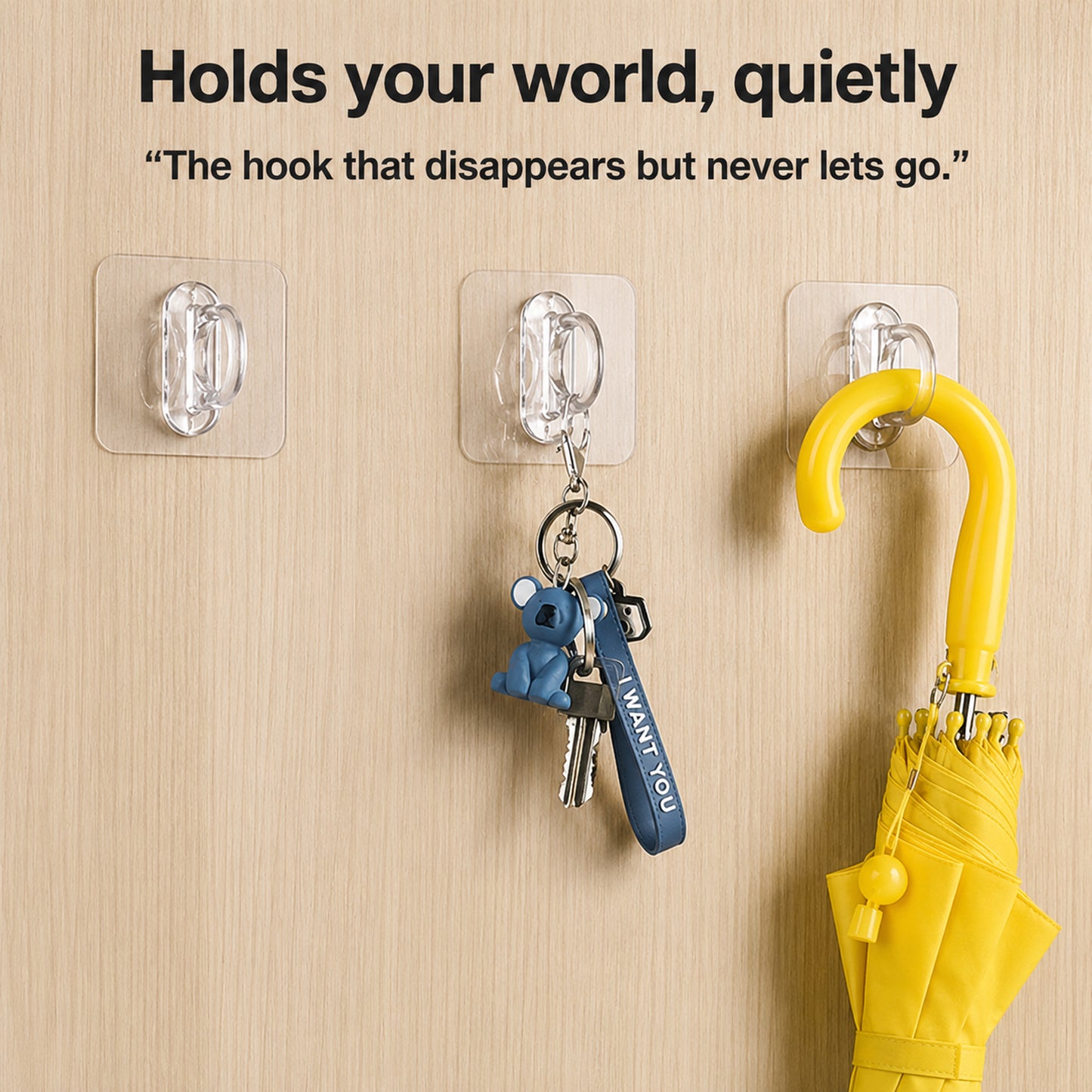 Adhesive hooks with no drilling installation