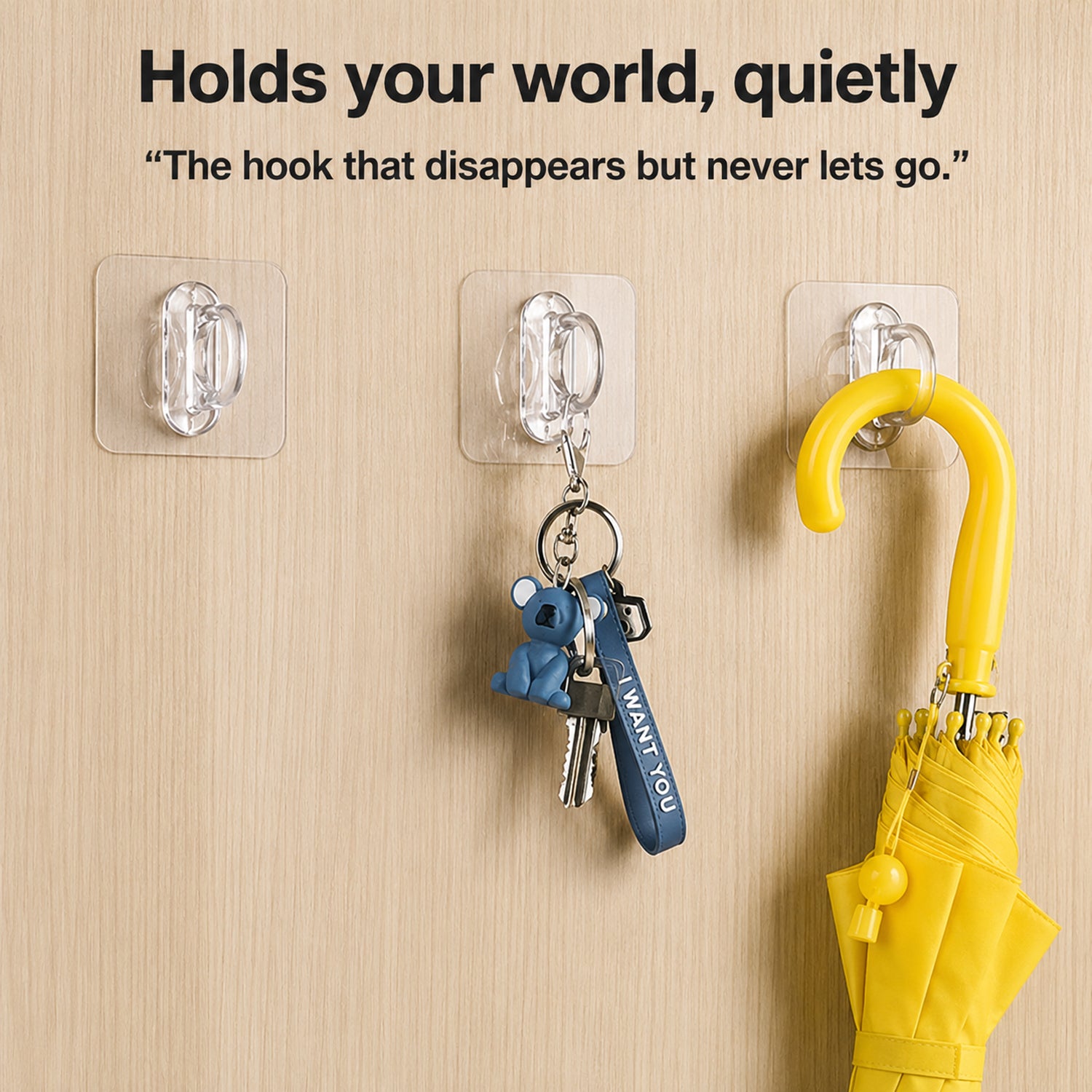 Adhesive hooks with no drilling installation