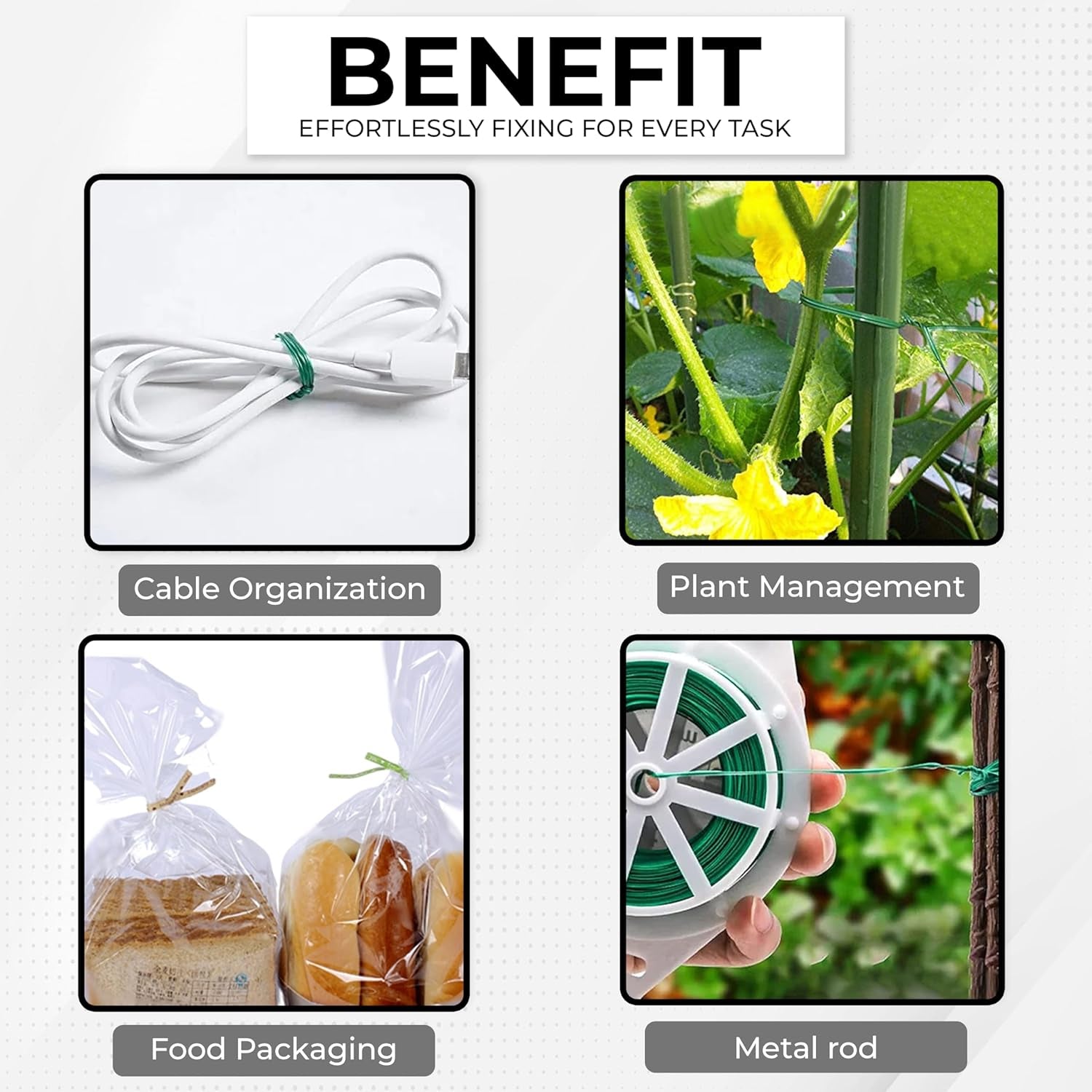 Reusable Green Twist Tie Roll (50 Meter Length)