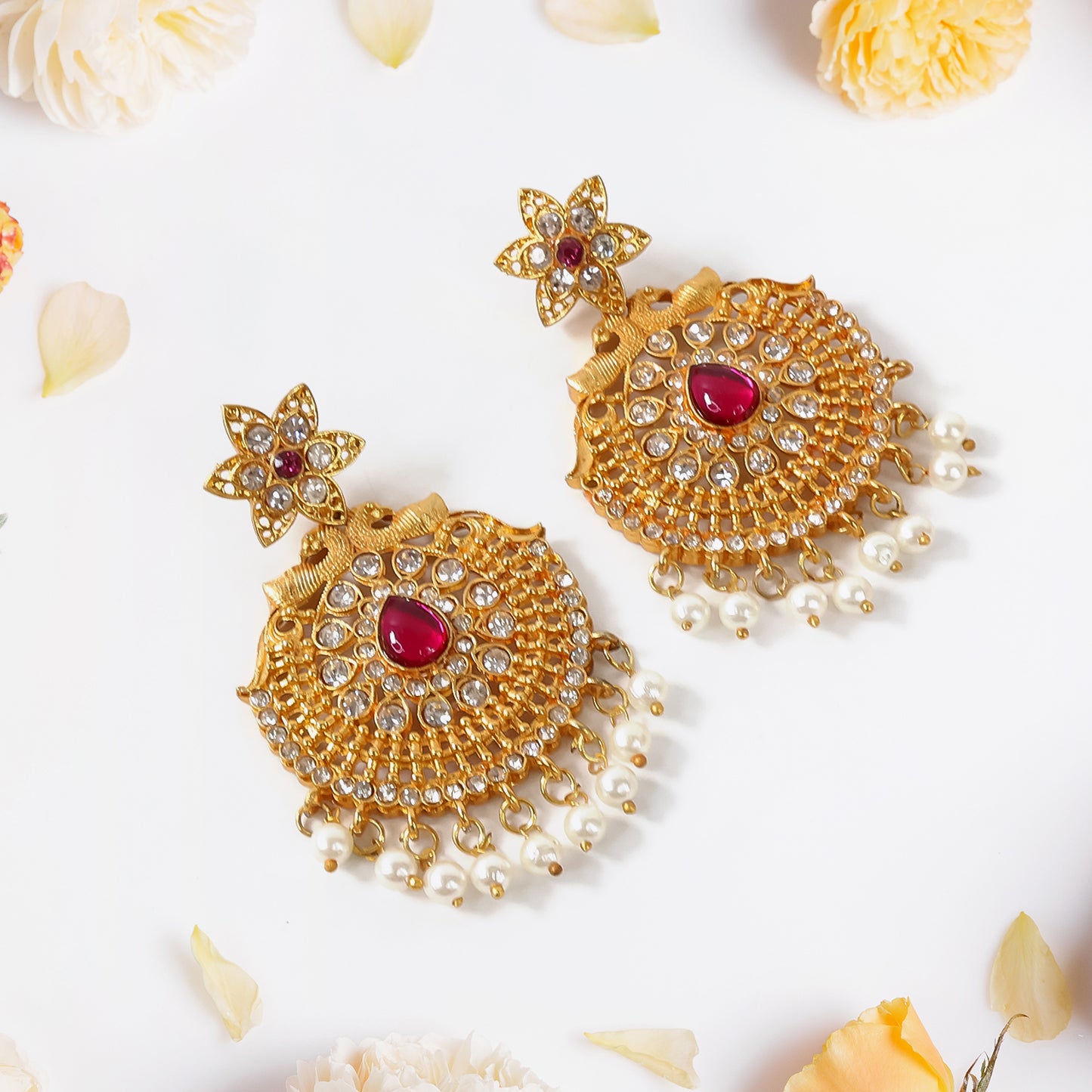 Traditional Gold Plated Chandbali Earrings