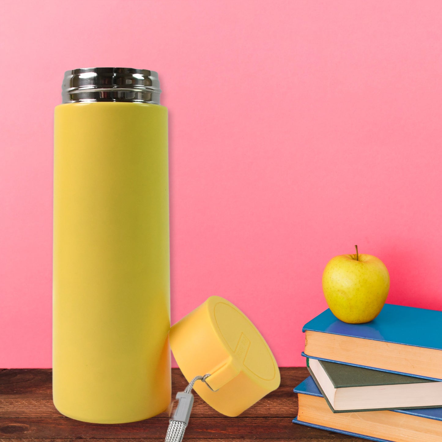 Customized / Personalized Vacuum Insulated Stainless Steel, Double walled (500 ML Approx / Yellow)