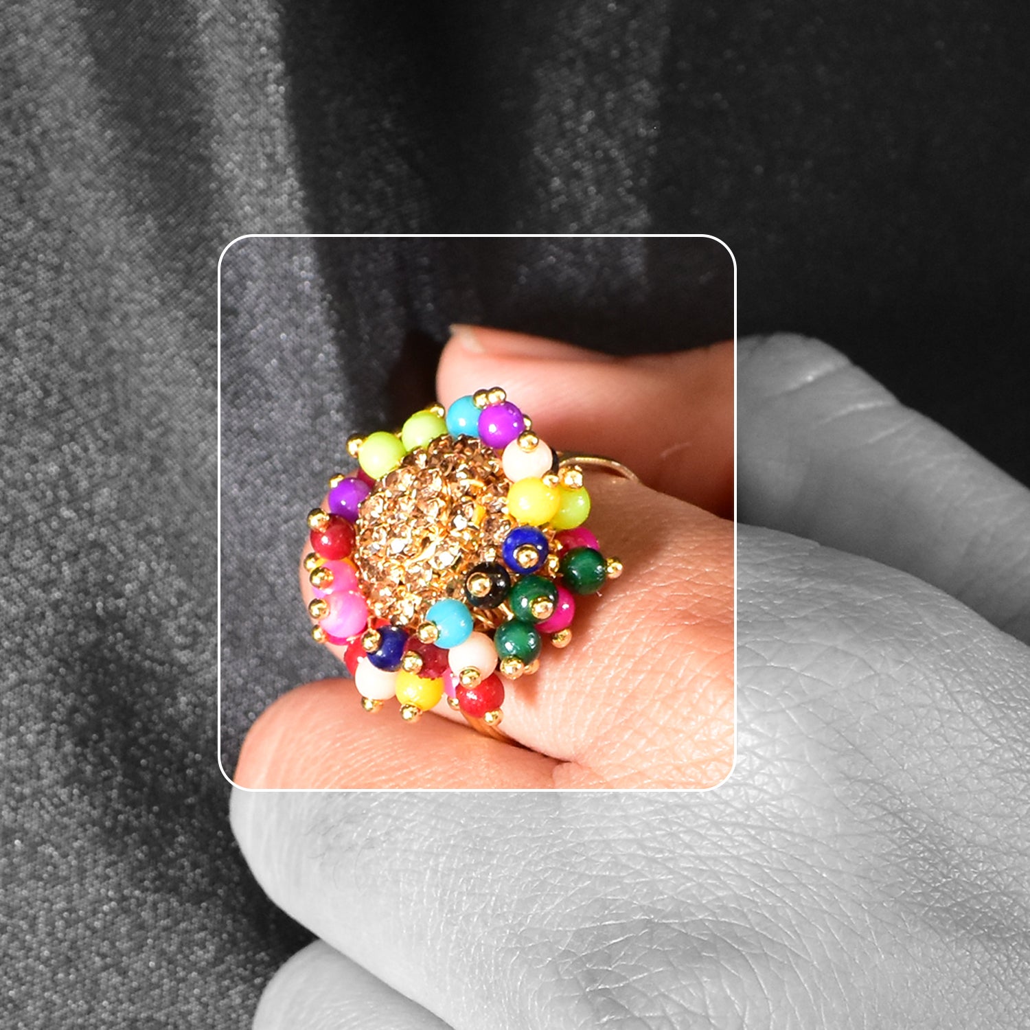 Elegant Gold Plated Guchha Ring - Timeless Tradition