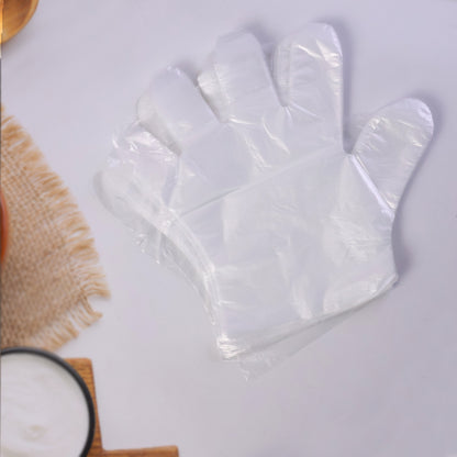 Disposable Transparent Plastic Gloves (100 Piece Pack)