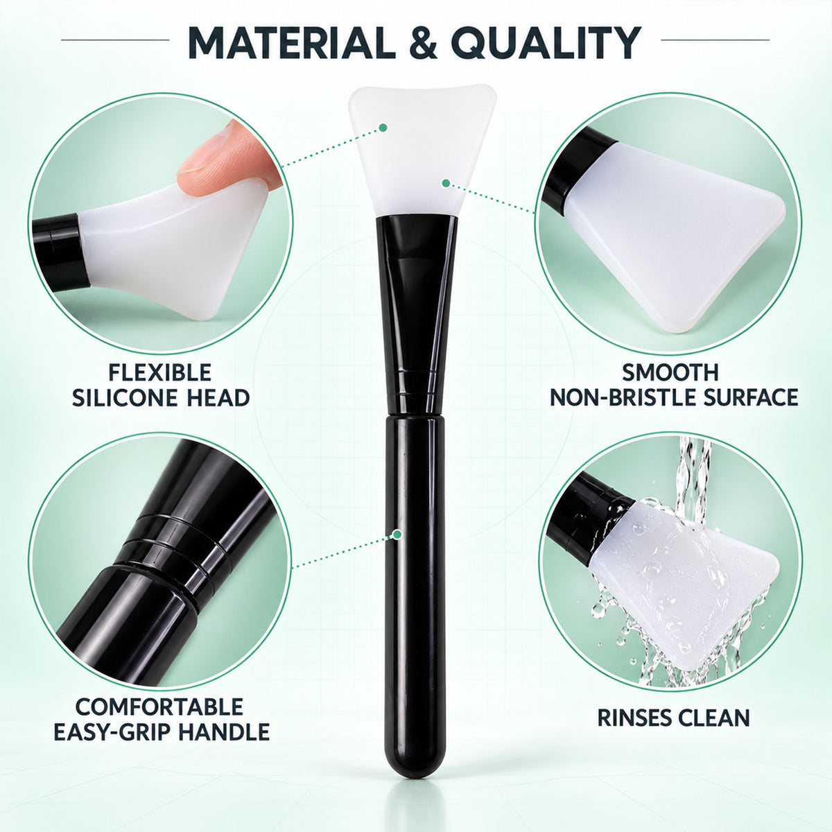 Silicone Face Mask Brush with Flexible Head for Even Skincare Application (1 Pc)