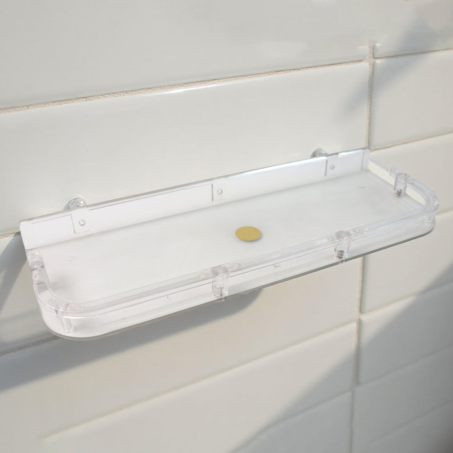 Transparent stand holding Wi-Fi router device