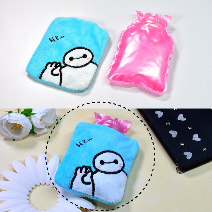 Blue Baymax Small Hot Water Bag with Cover for Pain Relief