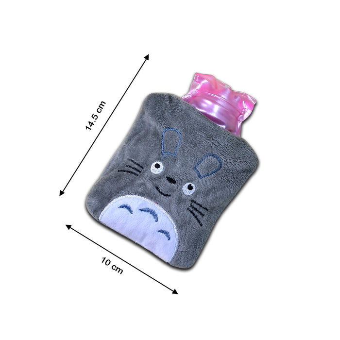 Totoro Cartoon Small Hot Water Bag with Cover for Pain Relief