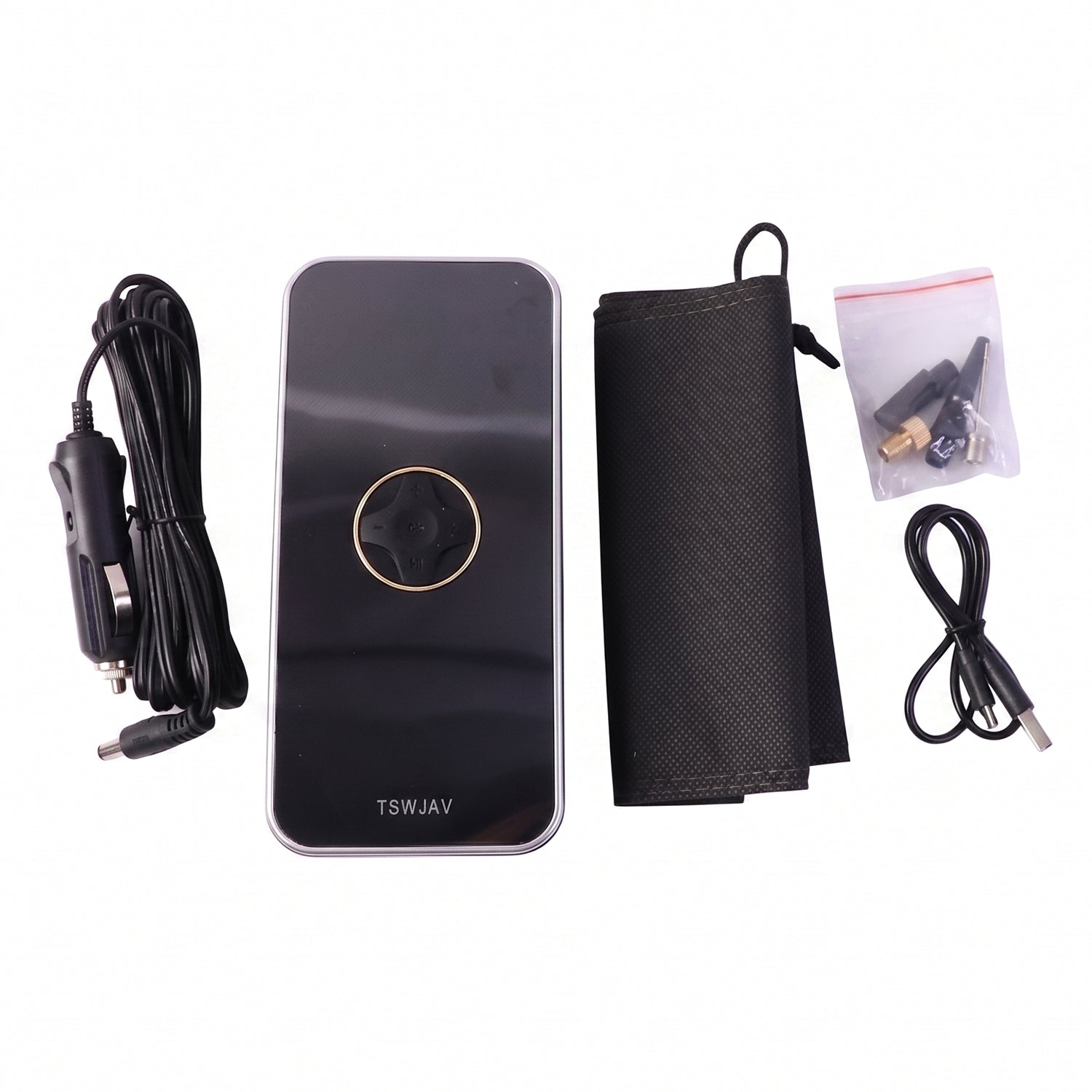 Black air pump on white background