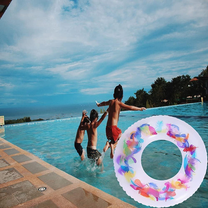 Swim Ring, For Adults, Conveniently Portable, Feathers, Swimming Ring, For Water Play, For Beaches, Swimming, Summer Vacation, Women's, Men's (1 Pc)