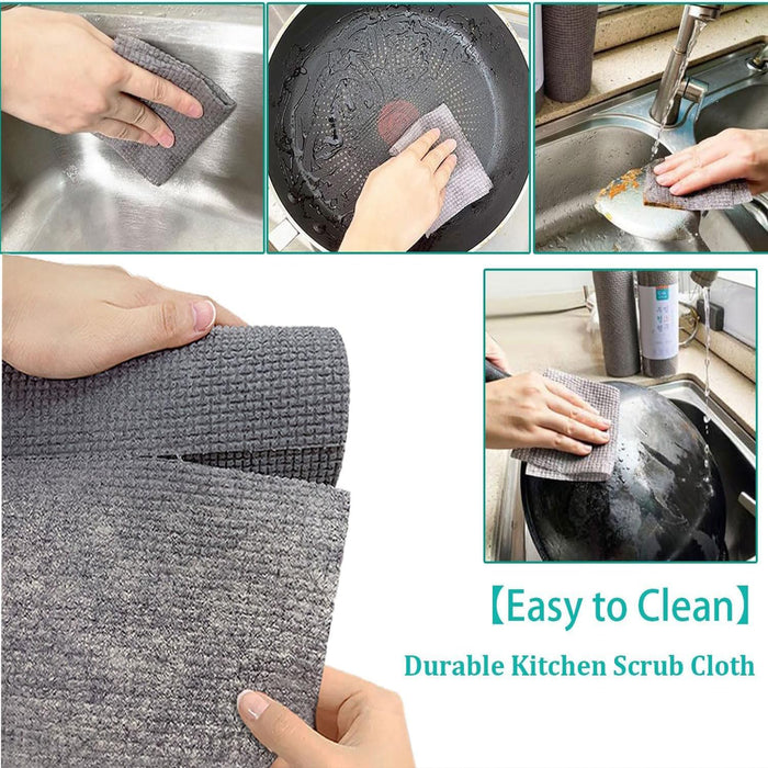 Durable Kitchen Scrub Cloth, Microfiber Cleaning Cloth Roll, Kitchen Wear-Resistant Cloth 20×22cm, Multipurpose Cleaning Cloths for Kitchen (1pc)