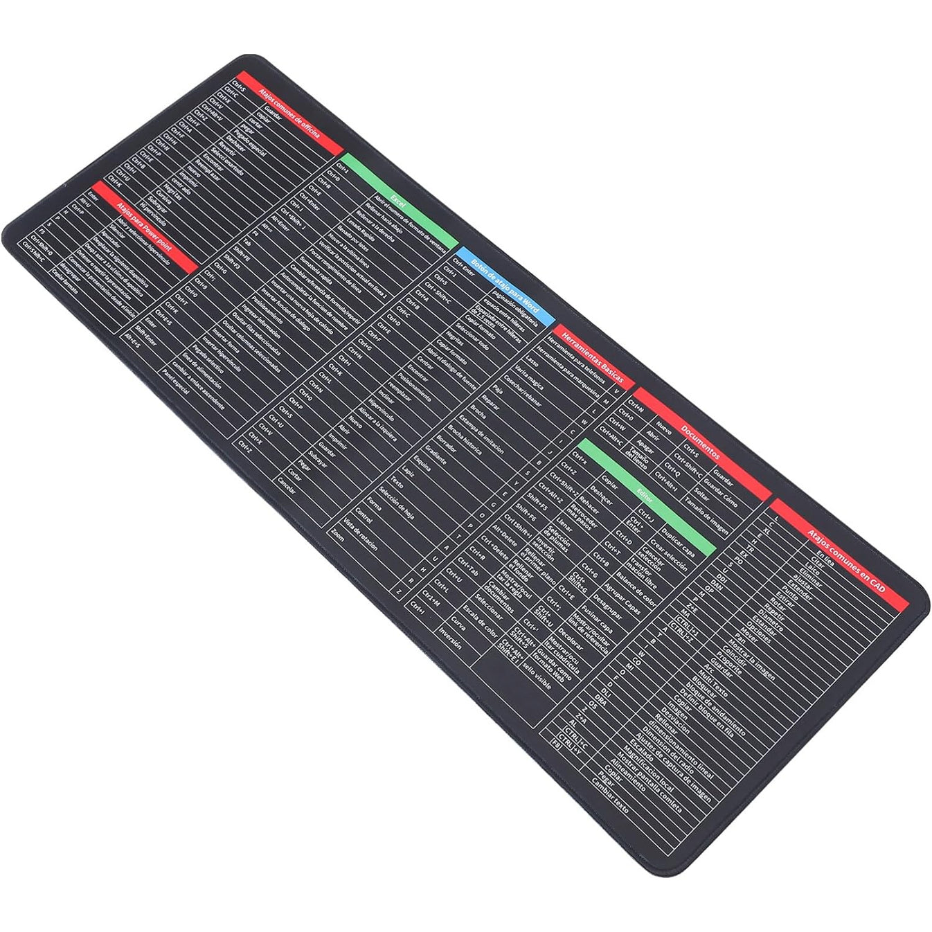 Shortcut Keyboard Mat | Large Desk Pad with Computer Keyboard Shortcuts, Anti-Slip Surface & Smooth Writing Area, Extended Mouse Pad for Office, Home, Laptop & Computer Workstation - Multi - Image 5