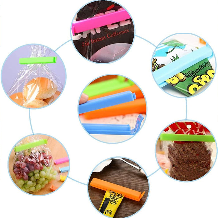 7028 Food, Snack Pouch Bag Clip Sealer for Keeping Food Fresh for Home Kitchen | Plastic Camping Snack Air Tight Seal Bag Clips |Packet Vacuum Sealers Clip| (18 Pc Set)