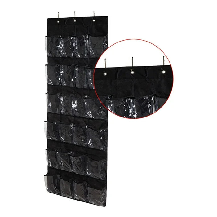 24 Grid Over the Door Shoe Organizer Rack Hanging Storage Space Saver (1 Pc)