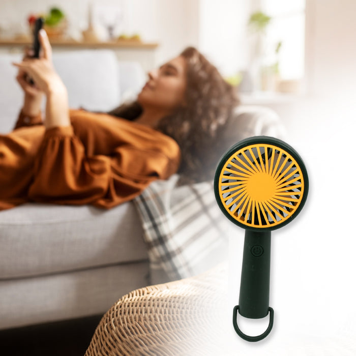 Mini Handheld Fan, With Dori Easy to carry Portable Rechargeable Mini Fan Easy to Carry, for Home, Office, Travel and Outdoor Use (Battery Not Included / 1 Pc)