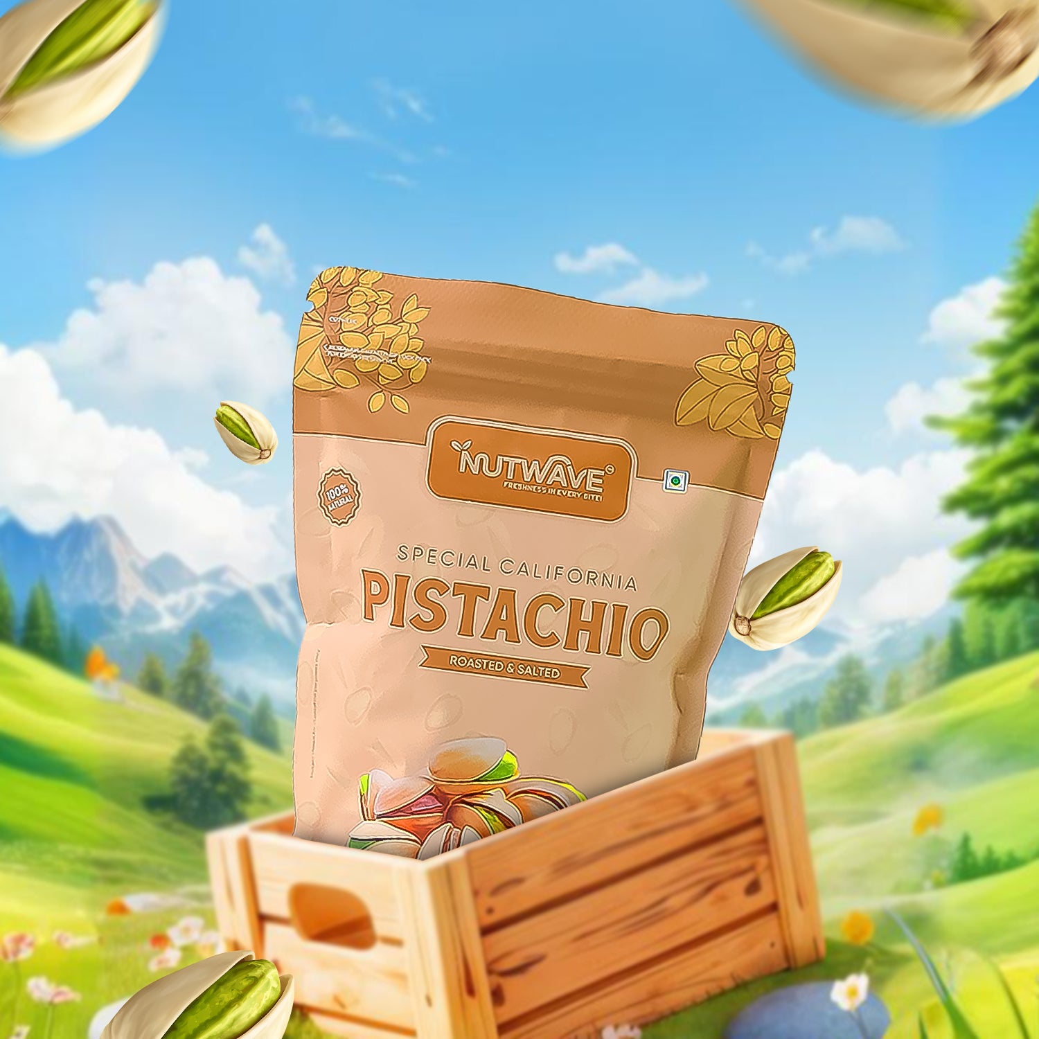 Nutwave California Pistachio Roasted & Salted, dryfruits 250gm