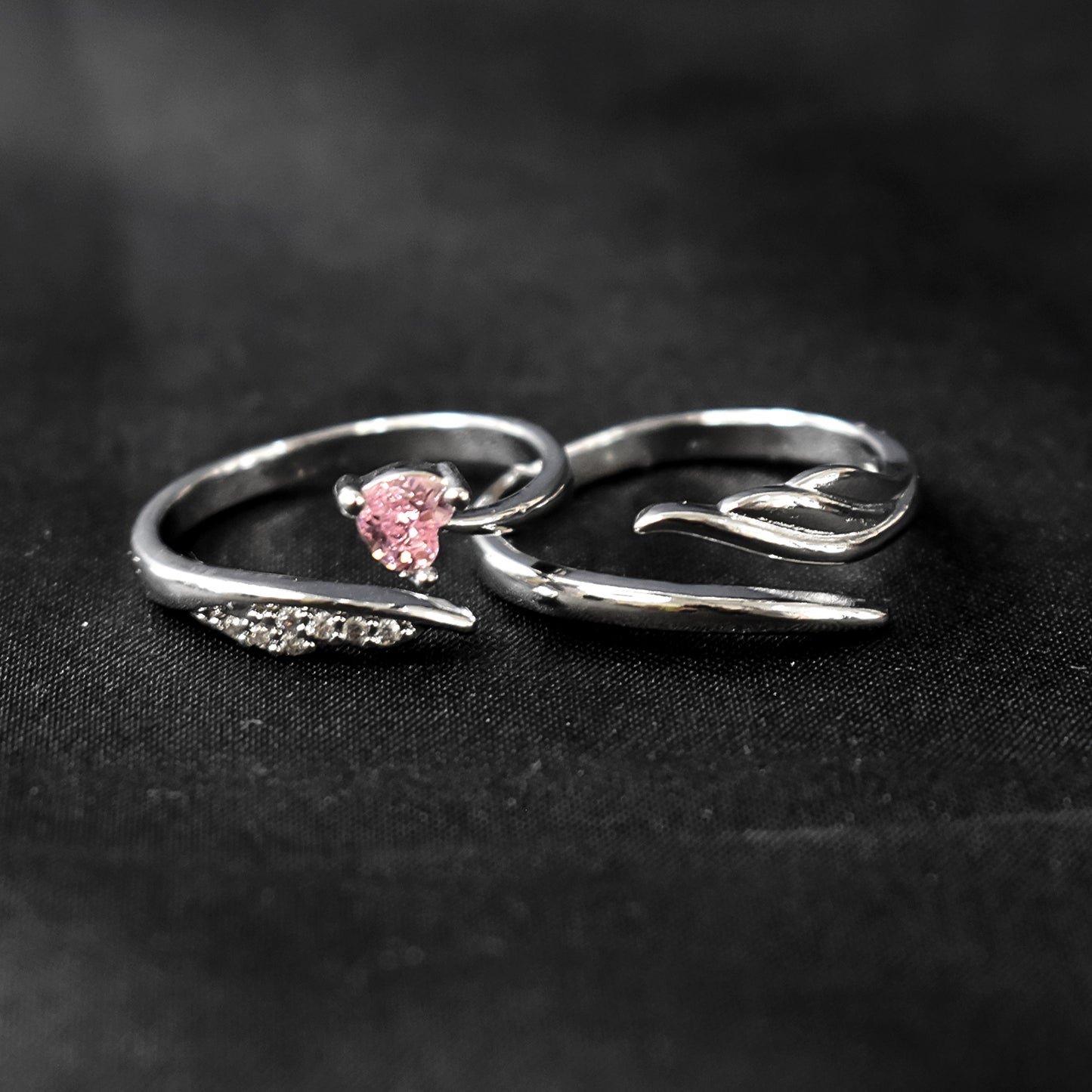 Elegant Silver Couple Ring Set – A Timeless Symbol of Love