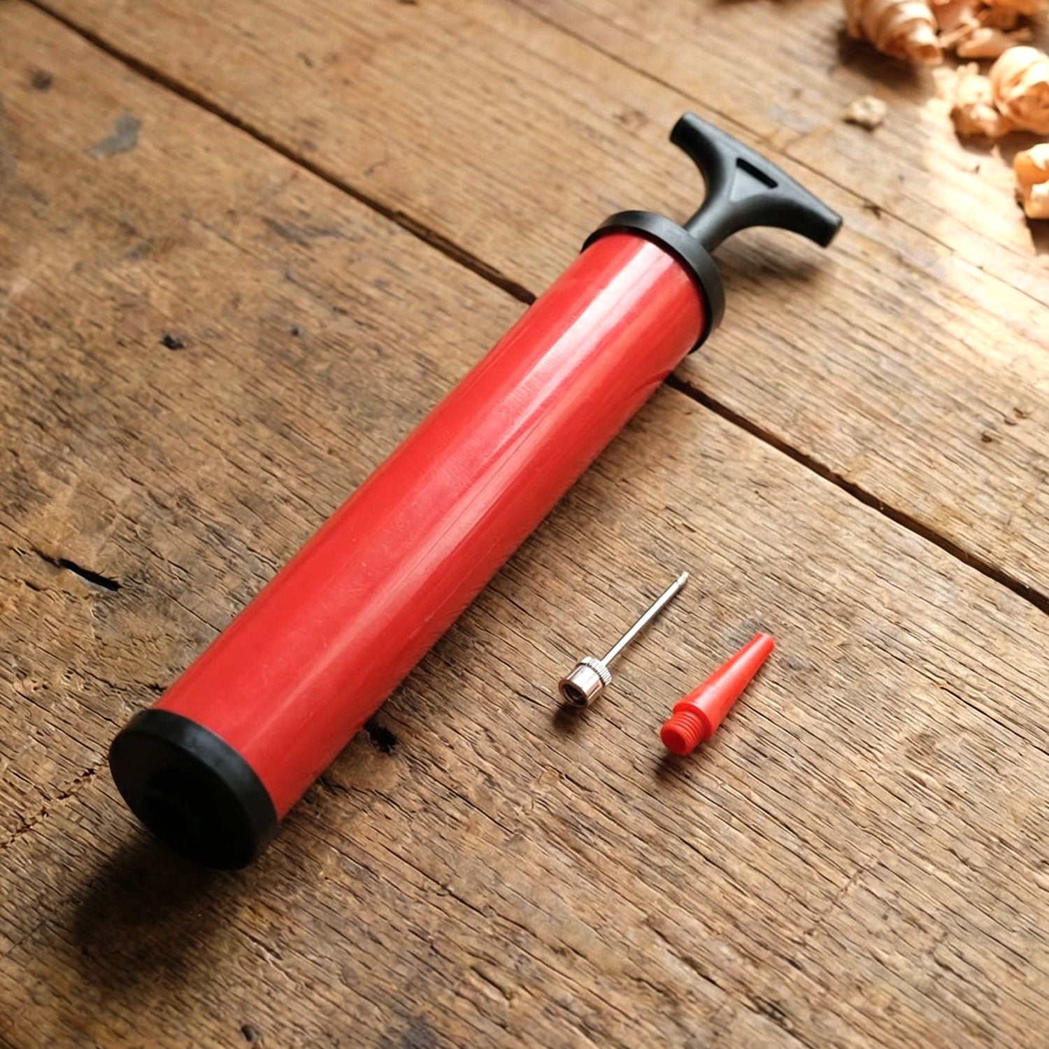 Plastic ball pump used inflating soccer ball