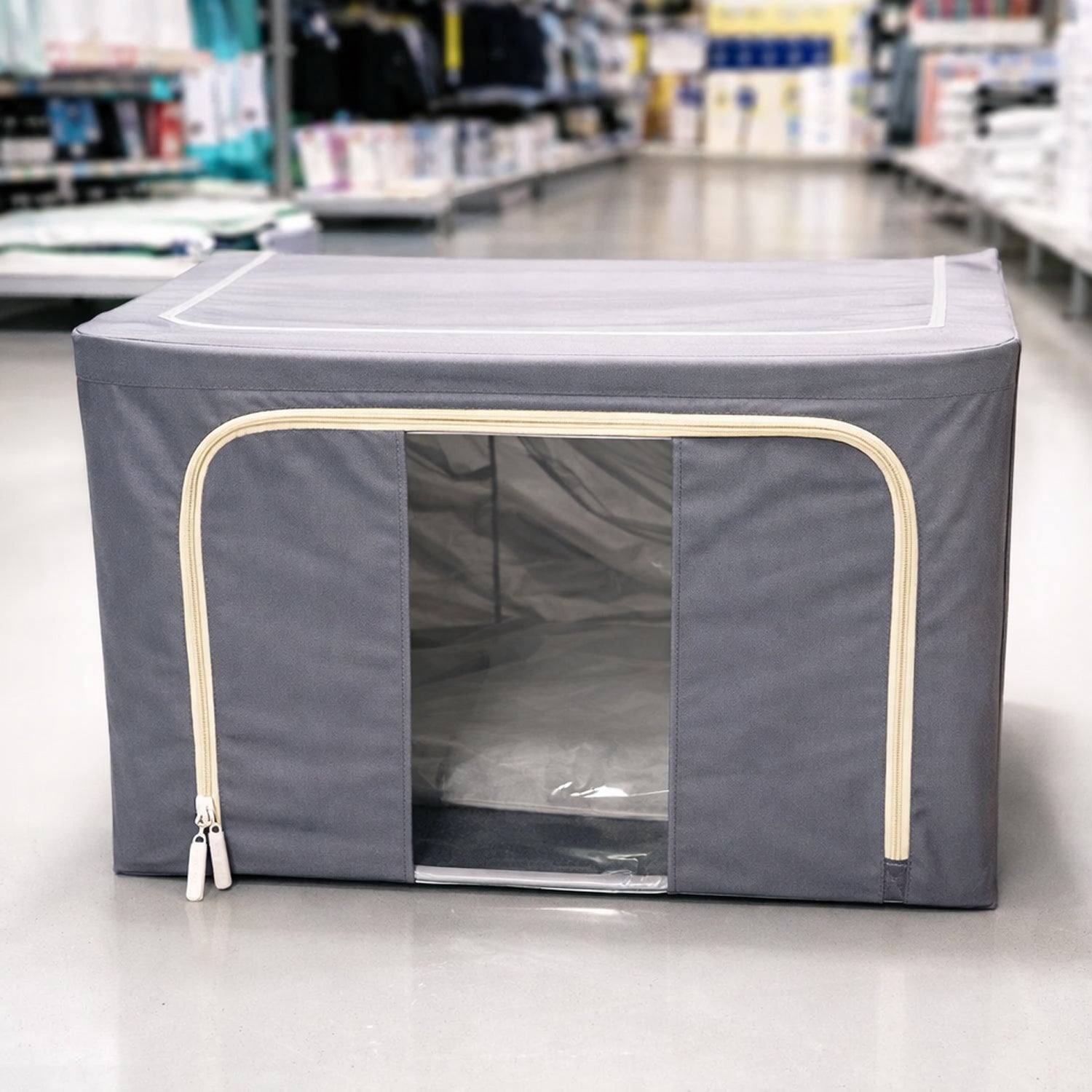 Foldable Steel Frame Clothes Storage Organizer Bag 60x43x32cm (Mix Color)