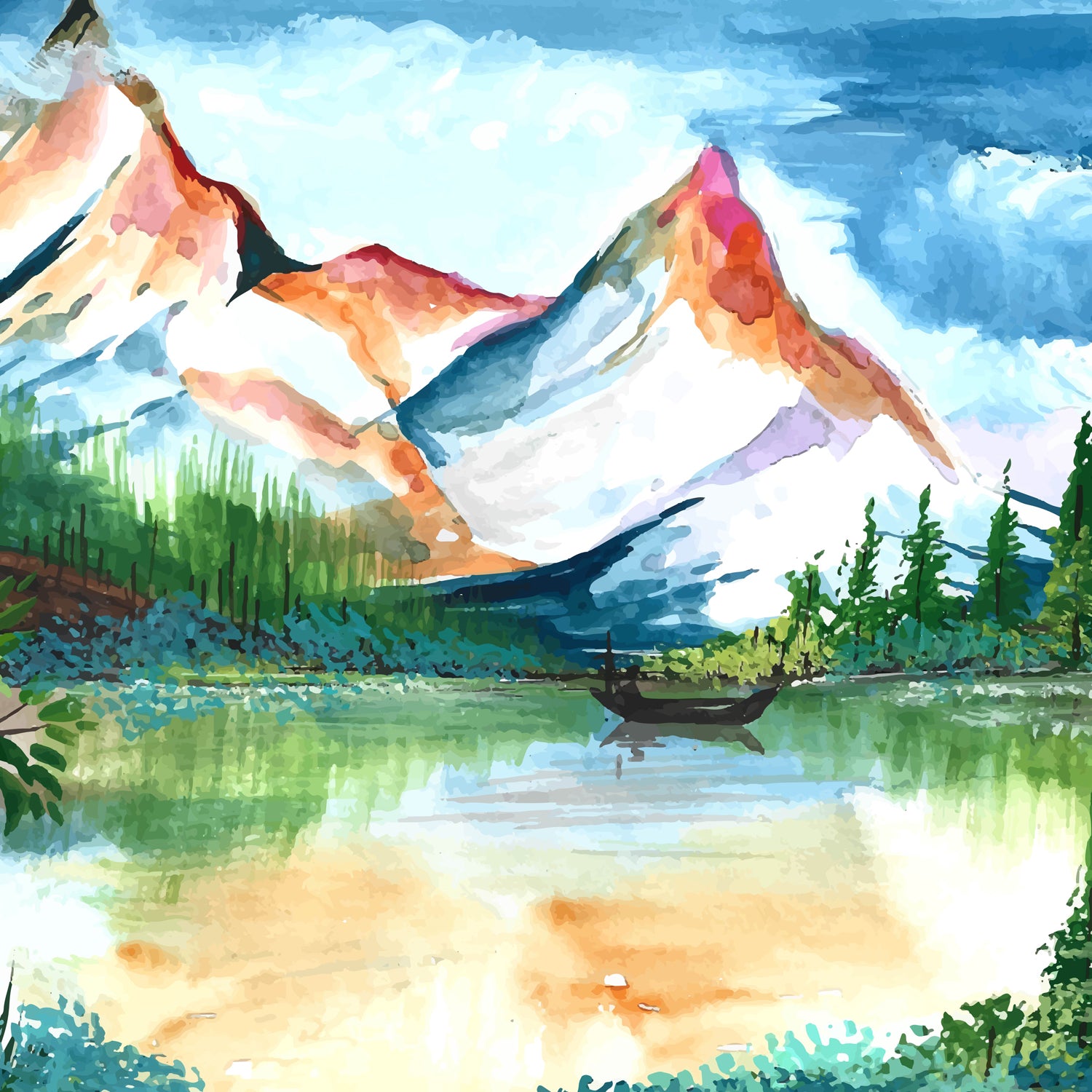 Watercolor Paint Set with 8 Vibrant Colors, Brushes, and Palette