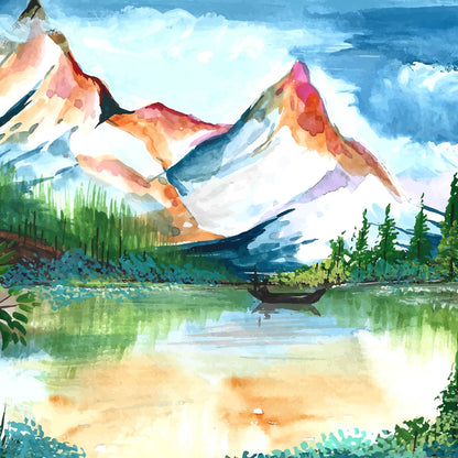 Watercolor Paint Set with 8 Vibrant Colors, Brushes, and Palette