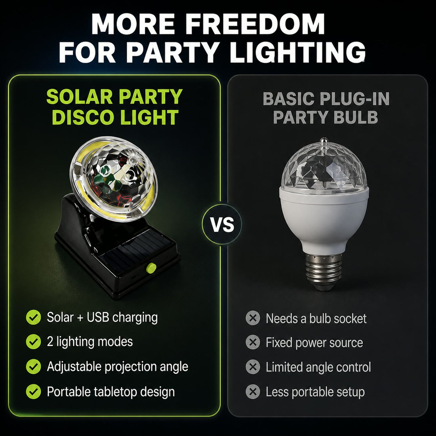 Solar Party Disco Light – Multifunctional 2 Modes LED Light