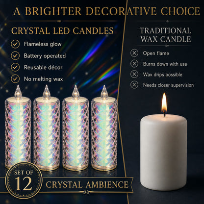 LED Tealight Candles – 12 Pack Flameless Diwali Lights | Indo Glow