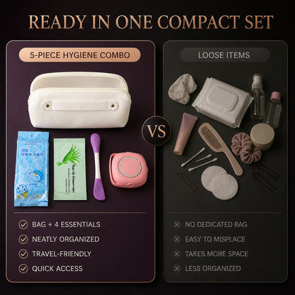 Women Travel Hygiene Essentials Combo – Compact & Portable Set