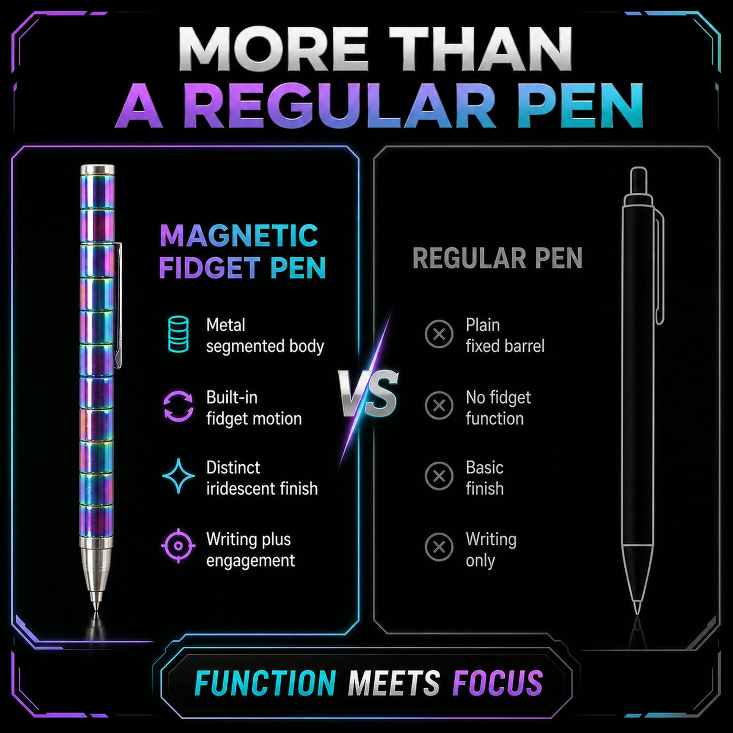 Magnetic Pen – Fidget Spinner & Stress Relief Metal Pen | InkGlow
